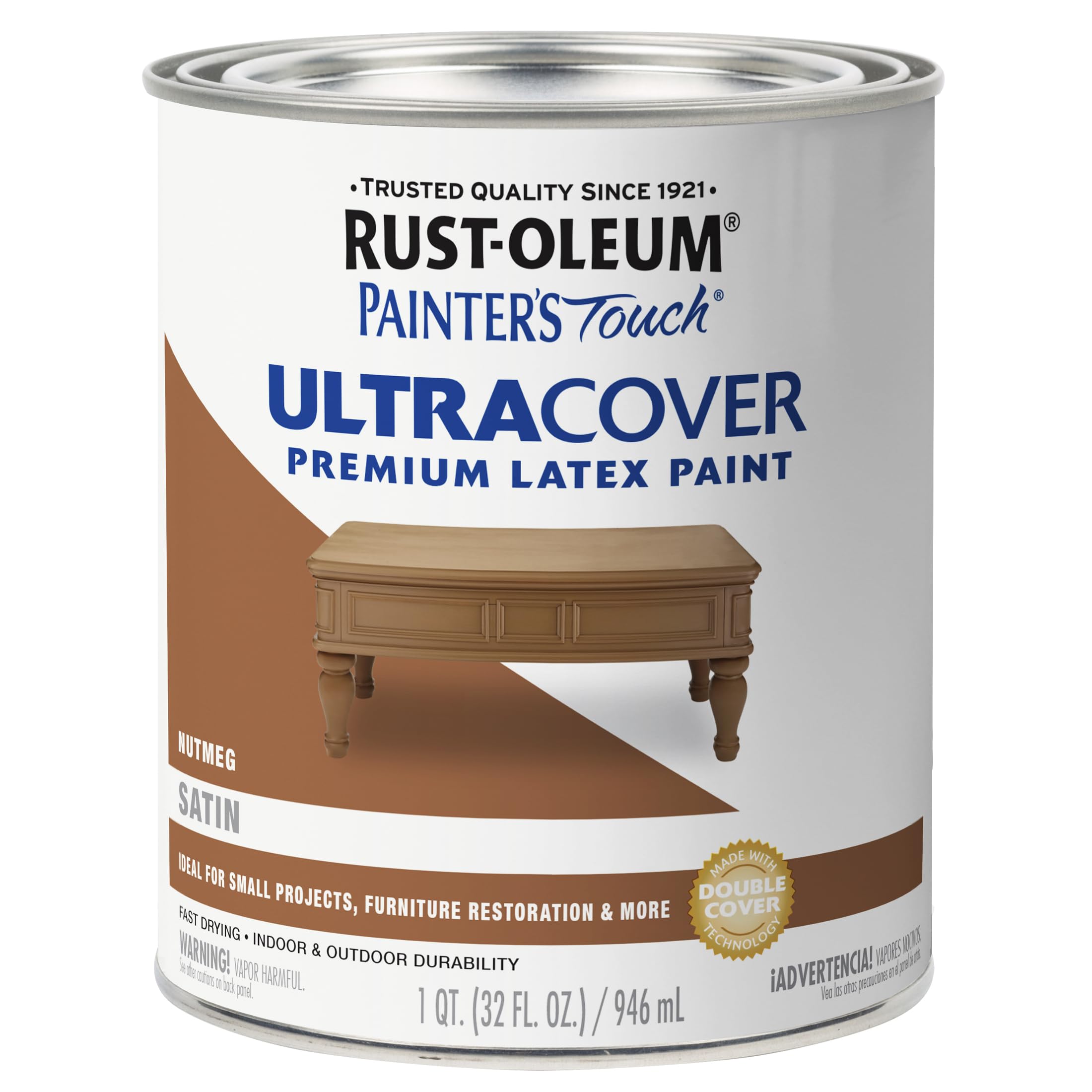 Rust-Oleum, Satin Nutmeg 240284 Painters Touch Quart Latex, 32 Fl Oz (Pack of 1)
