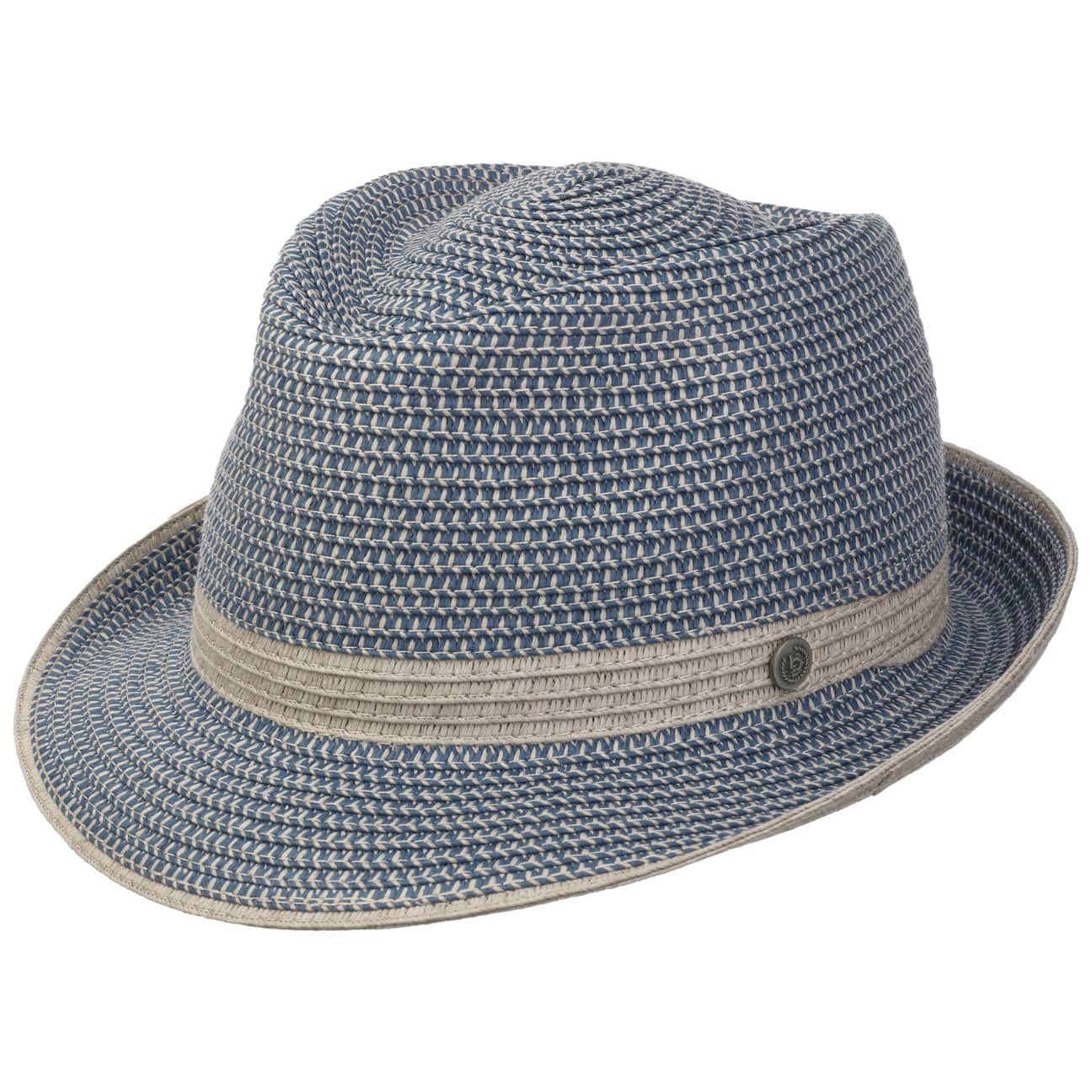 bugatti Sombrero de Paja Levasto Trilby Sol Verano (L (58-59 cm) - Azul-Gris)