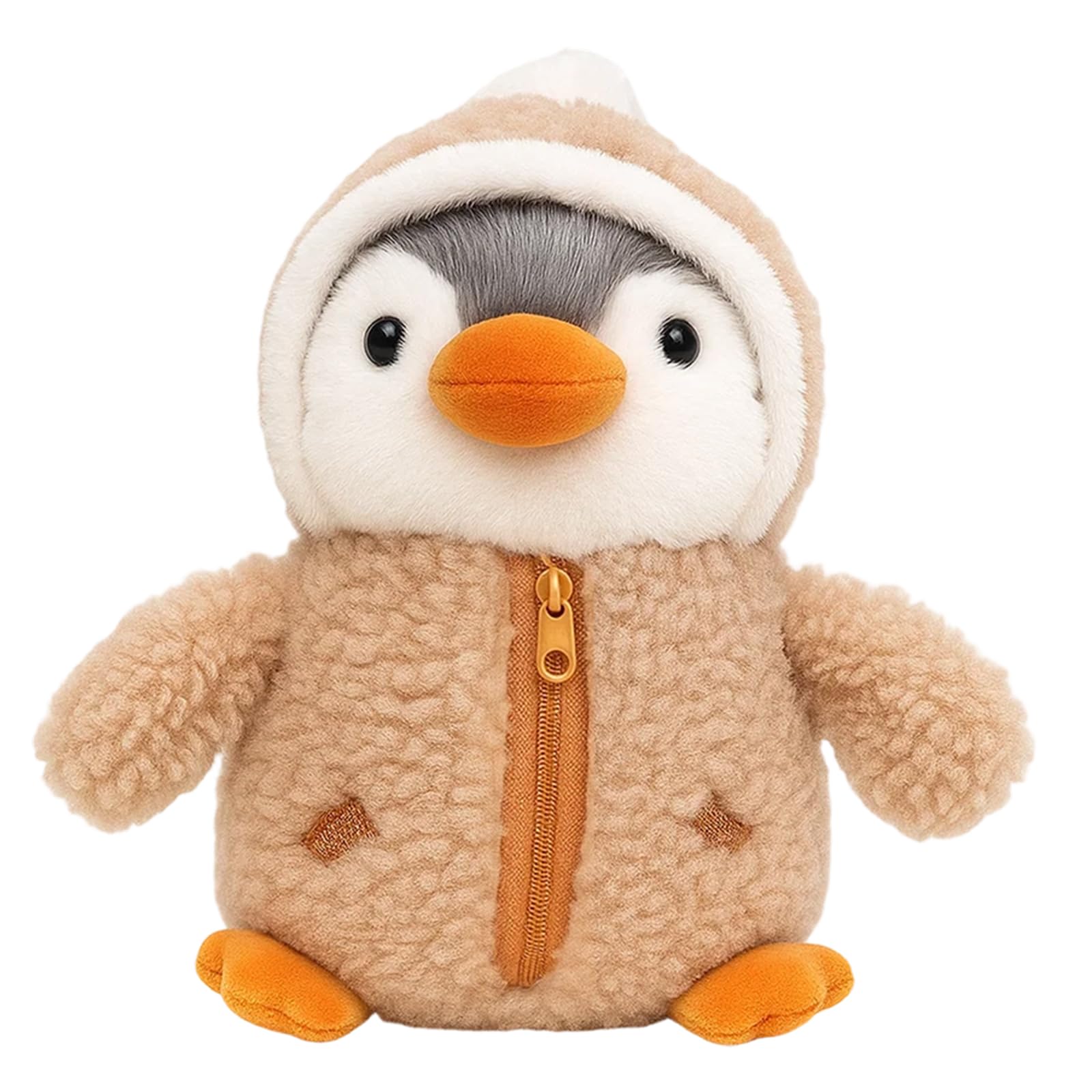 WaaRiuQ 1 Piece Zipper Costume Change Penguin Teddy, Penguin Plush Stuffed Animal, Soft Pnguin Toy for Kids And Adults Brown