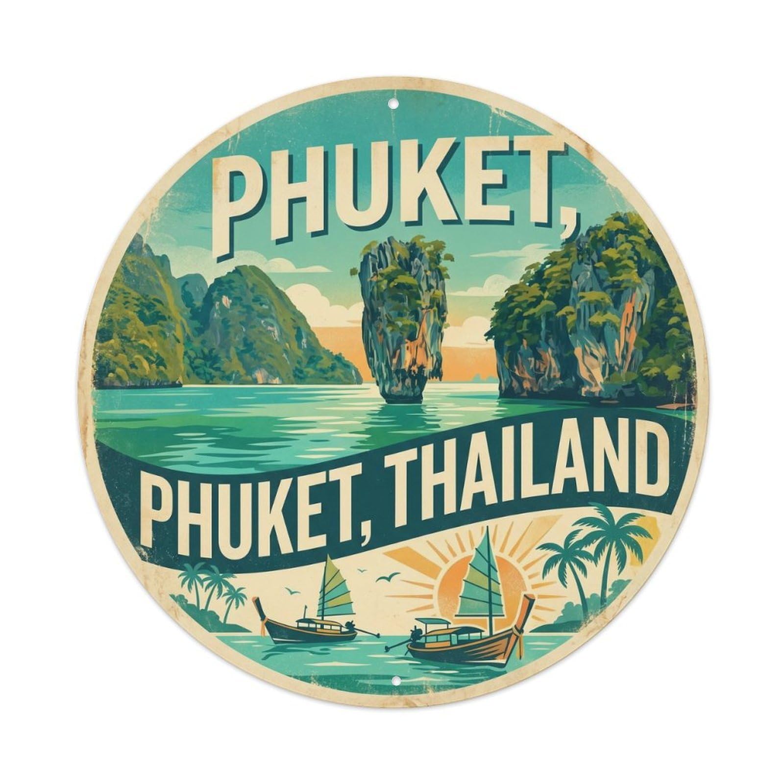 Phuket Phang Nga Bay Tropical Coast Coastal Metal Tin Sign