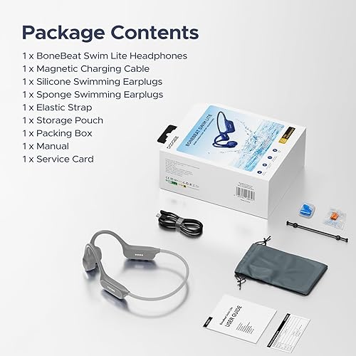 Miniatura 8 de DOOGEE Auriculares de natación impermeables IP68 de conducción ósea, batería de 10 horas de duración deportiva, inalámbricos, Bluetooth 5.4,