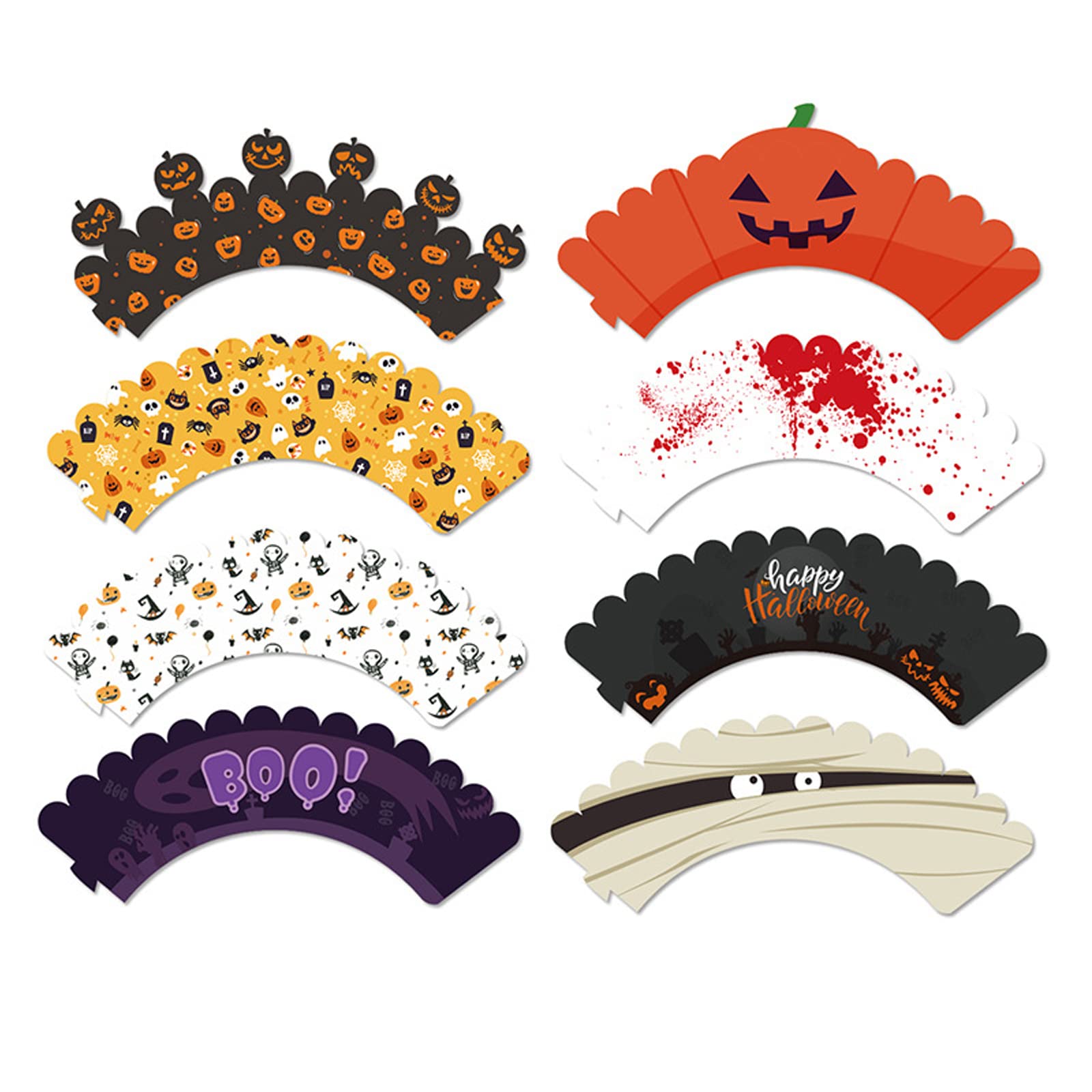 FEPITO 60 Pezzi di Halloween Cupcake Topper Stuzzicadenti Bandiere Indicatori per Halloween Party Torta Cibo Formaggio Piatto Antipasti Decor