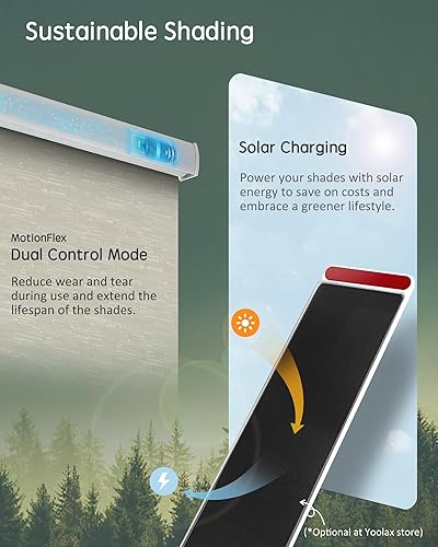 Miniatura 166 de Yoolax Persianas motorizadas con control remoto, persianas inteligentes opacas para ventanas, persianas enrollables motorizadas, persianas Tela