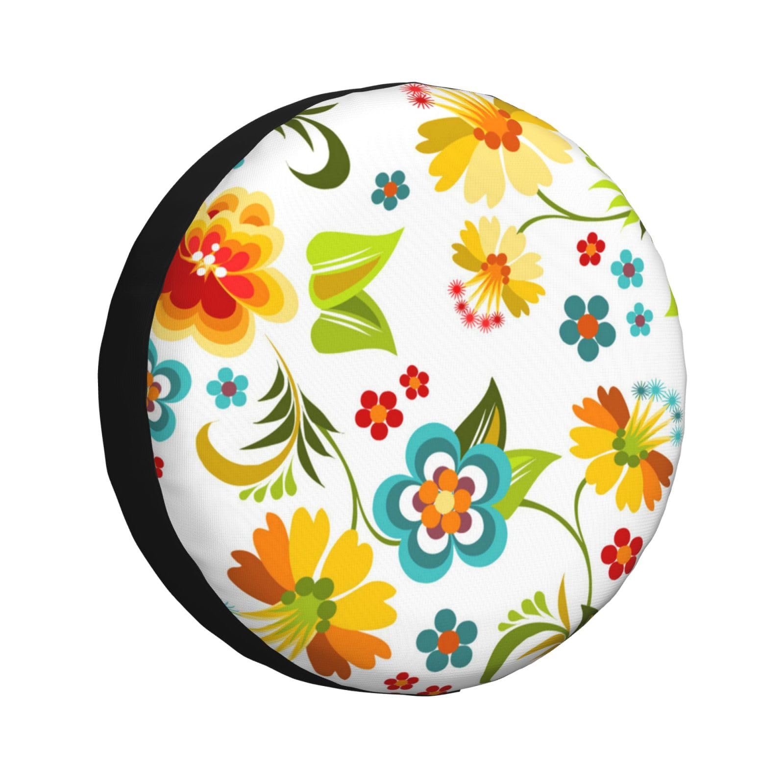 Spring Flower Print Ersatzrad Abdeckung lustige Radkappen Radkappen Wasserdichte Radkappen für Anhänger SUV LKW Wohnwagen Auto & Motorrad
