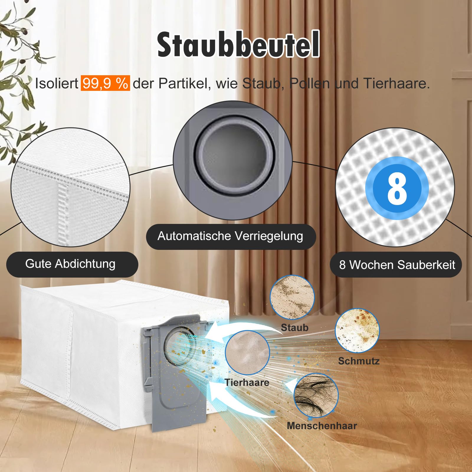 26 pezzi accessori per robot aspirapolvere Roborock QV 35A/QV 35S/QR598/QR798, 2 spazzole principali, 6 sacchetti per la polvere, 6 panni per la pulizia, 4 filtri HEPA, 6 spazzole laterali, 1 spazzola