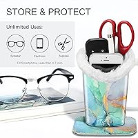 Vista 47 de Fintie Soporte para anteojos forrado de felpa con base magnética, estuche de cuero vegano prémium para lentes