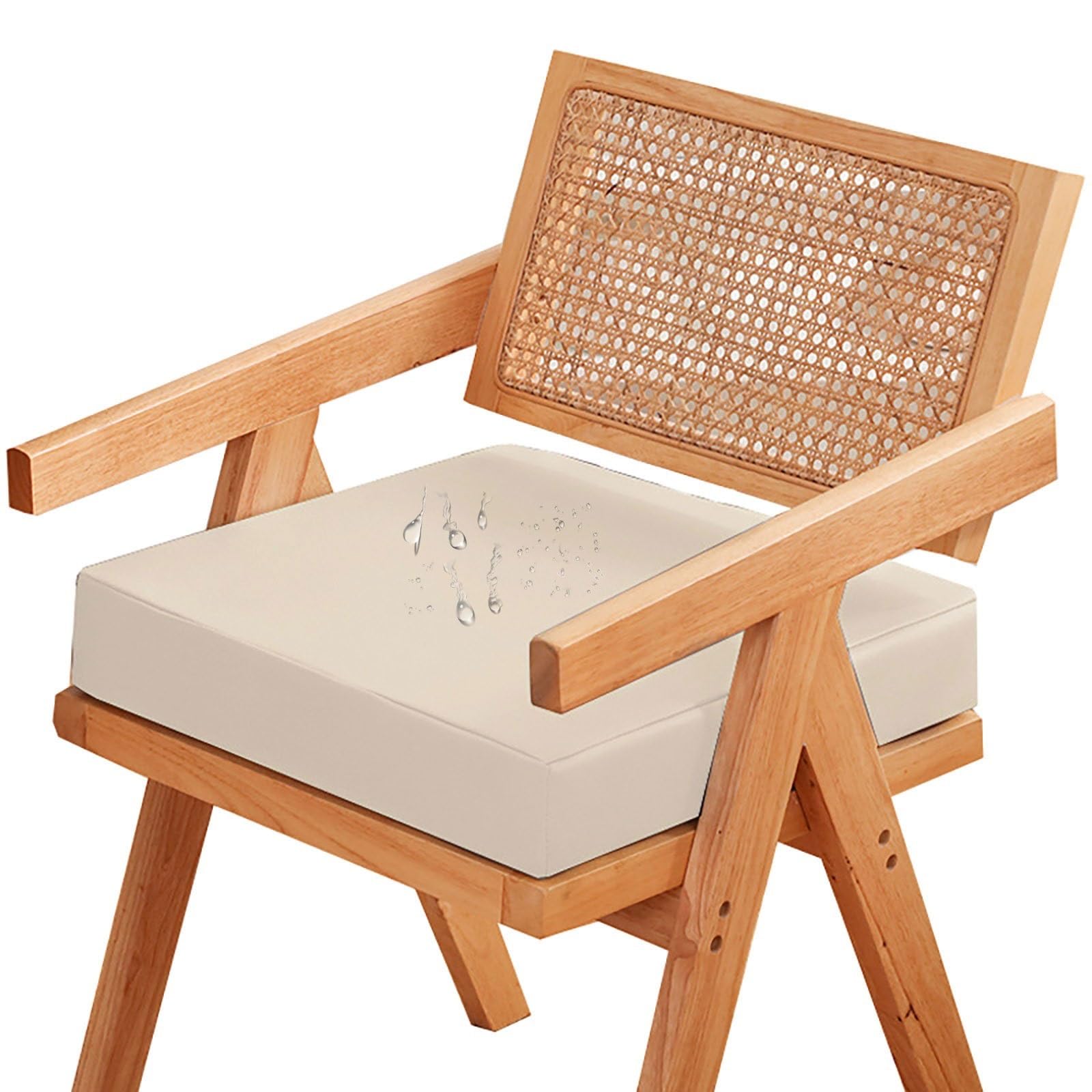 MCOSU Outdoor Chair Seat Cushions - 12x12/14x14/16x16/18x18/20x20 Inch - Square Thick Foam Patio Seat Pads for Garden, Lawn, Deck, or Indoor Use(P4,24X24X1.2IN)