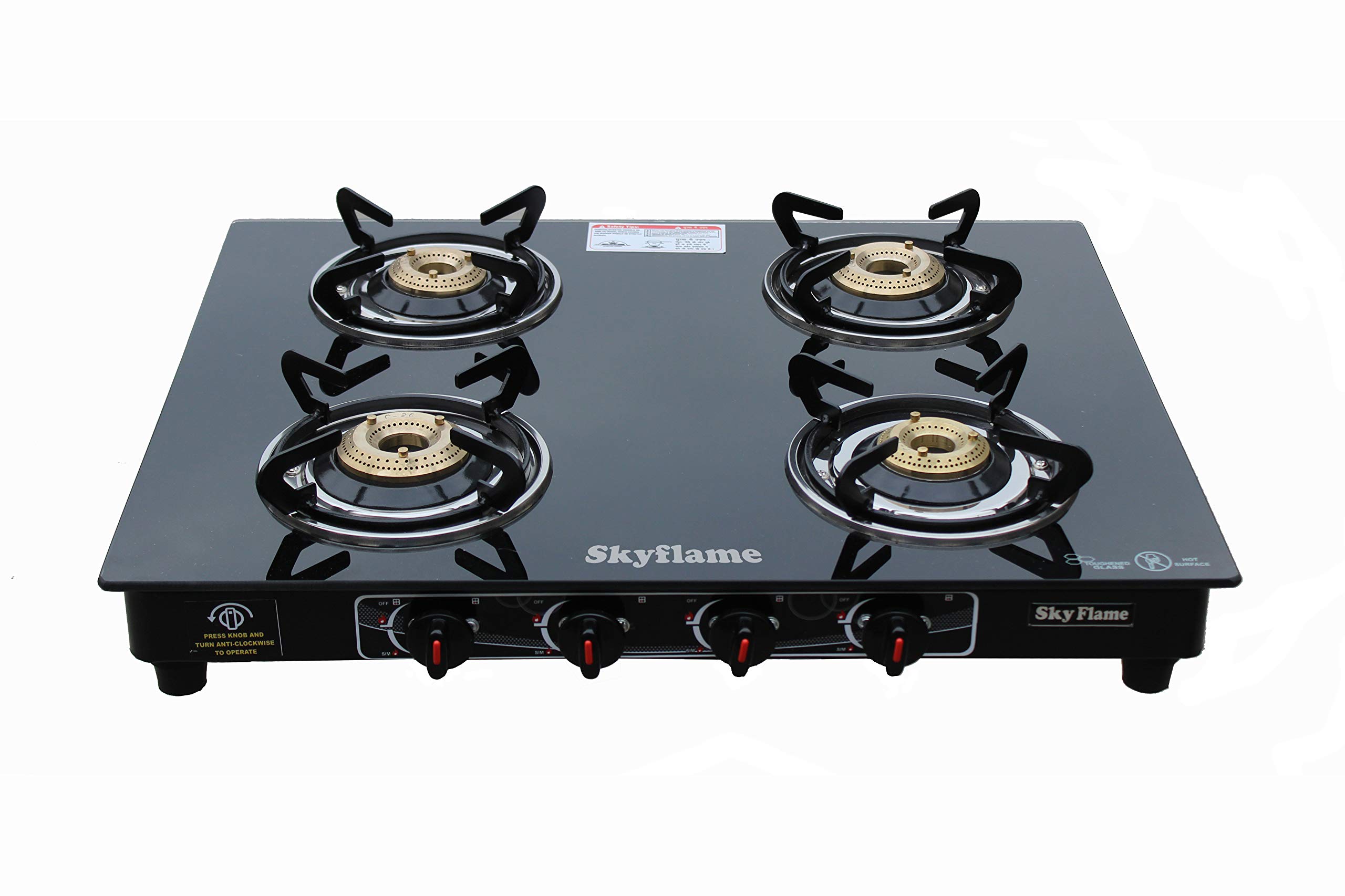 Skyflame 4 Burner Glass Cook Top (G-4 BLK) … : Amazon.in: Home u0026 Kitchen