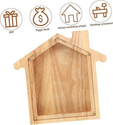 Miniatura 9 de SAFIGLE Hucha de estrellas retro para decoración del hogar, decoración de estrella, decoración de madera, arte de pared de madera, banco de monedas,