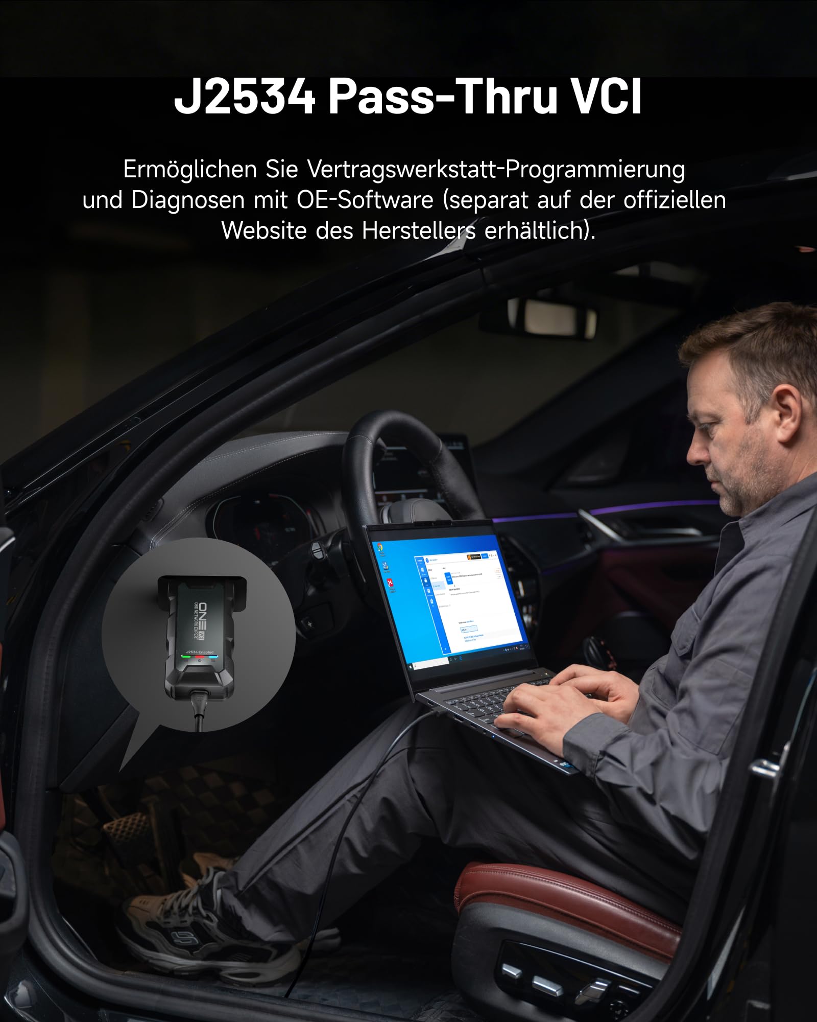 TOPDON ONE 10,1" bidirektionaler OBD2 Diagnosegerät, J2534 Pass-Thru, ECU-Codierung&über 50 Servicefunktionen, Alle Systemdiagnosen mit TopFix KI, OE-Topologie, FCA/Renault/VAG SFD SGW-Zugriff, CAN-FD