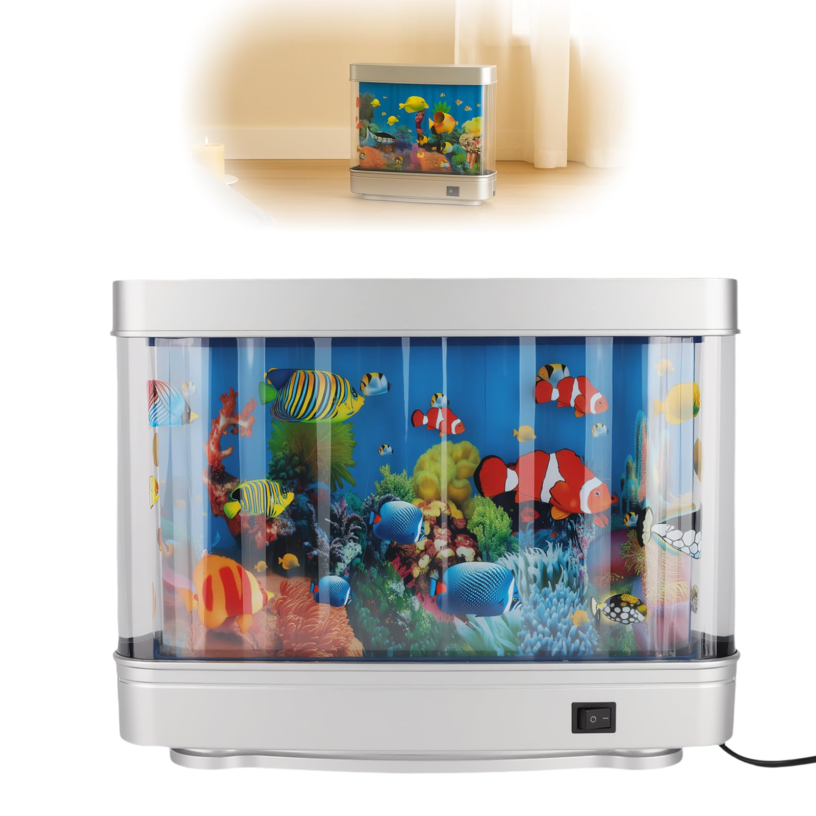 LED Baby Aquarium Light, Simulated Underwater World Mobile Toy Aquarium, Silent Energy-Saving Fish Lamp