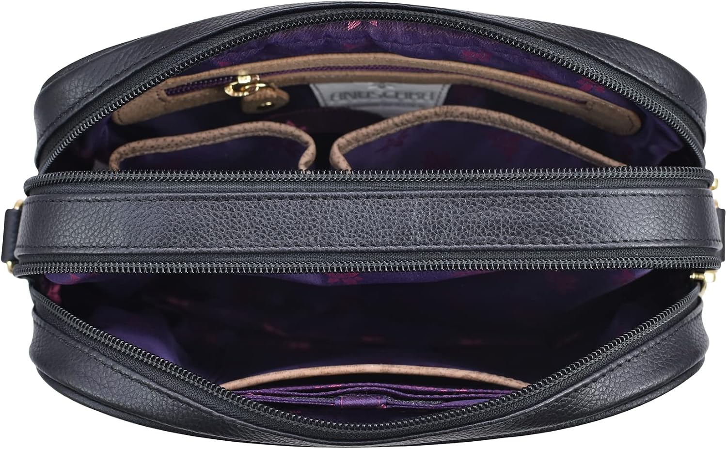 Anuschka Women’s Leather Messenger Bag – Hand-Painted Genuine Leather Handbag with Adjustable Strap - 704, Messenger Bag