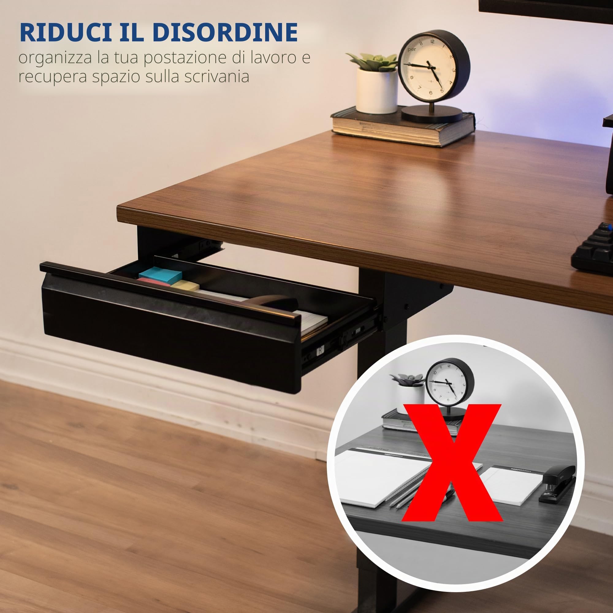 VIVO DESK-AC03A-B Cassetto estraibile da 40,6 cm senza scocca, per casa e ufficio, nero