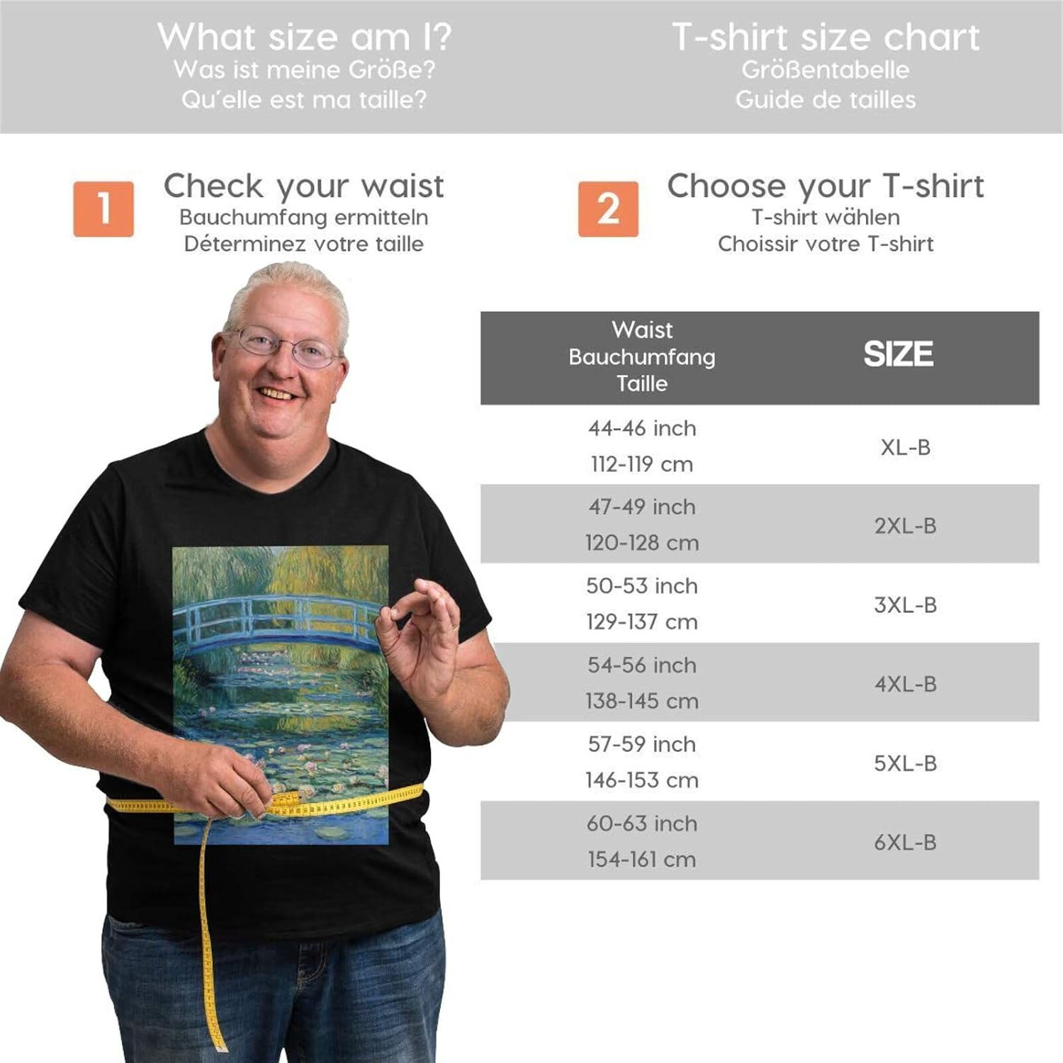 T-Shirt Plus Size Heavyweight T Shirt for Men Big and Tall Tshirts | Water Lily Pond Oversized Tshirts For Men Short Sleeve Upf 50+ Sun Protection T-Shirt For Casual & Daily Wear
