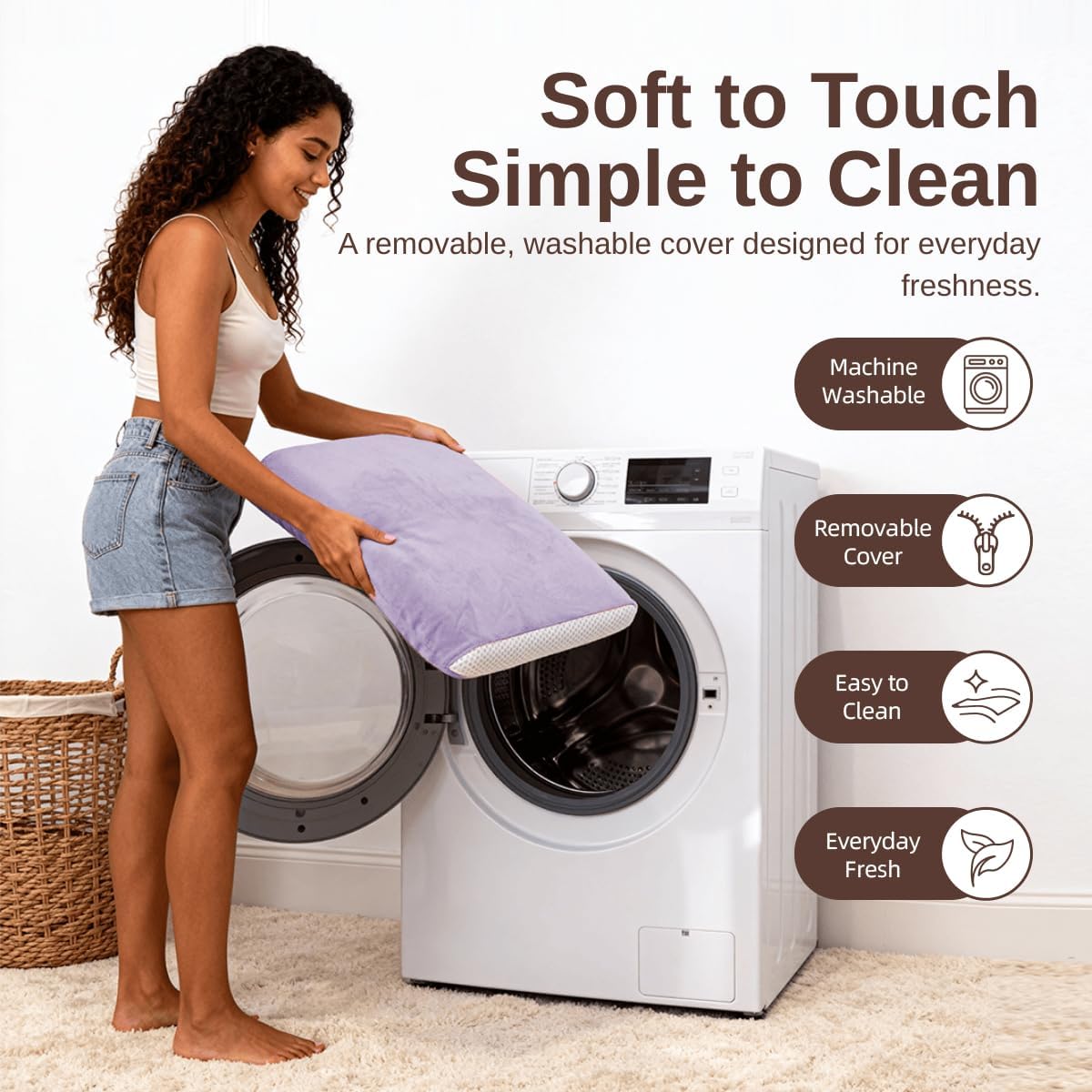 CoolGel Foam Pillow, Patented Ergonomic Contour Design for Side, Back and Stomach Sleepers, with Washable Cover and Breathable Mesh, Purple Set of 2