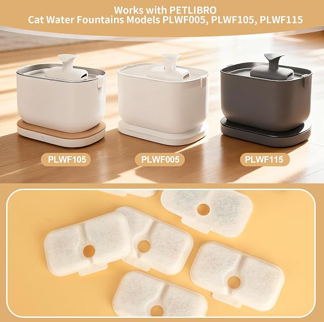 Foto 6 de 7 de Filtro Fuente para Gatos, 40 Piezas Filtro Bebedero Gatos Fuente para Dockstream Bebederos PLWF005, PLWF105