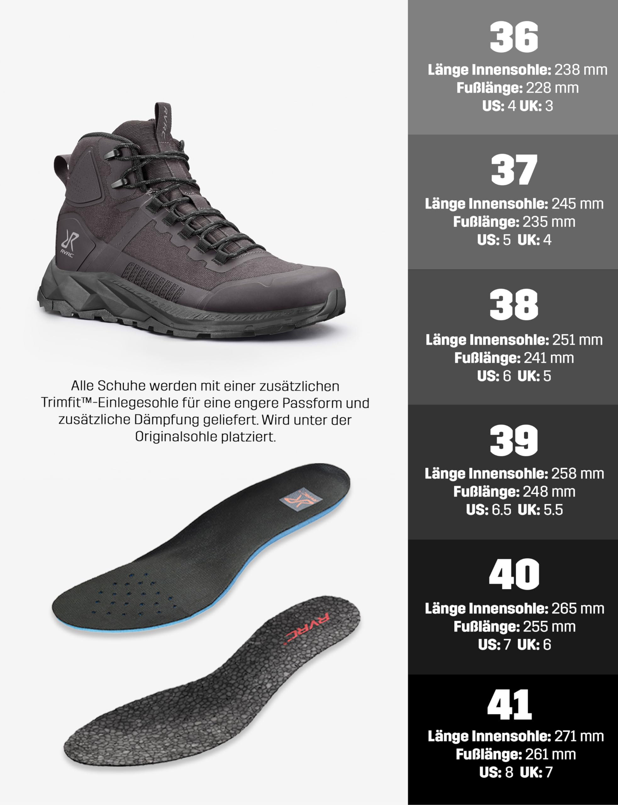 RevolutionRace Damen Phantom Trail Mid Waterproof Hiking Boots, Wasserdicht Wanderschuhe Damen für alle Outdoor-Aktivitäten