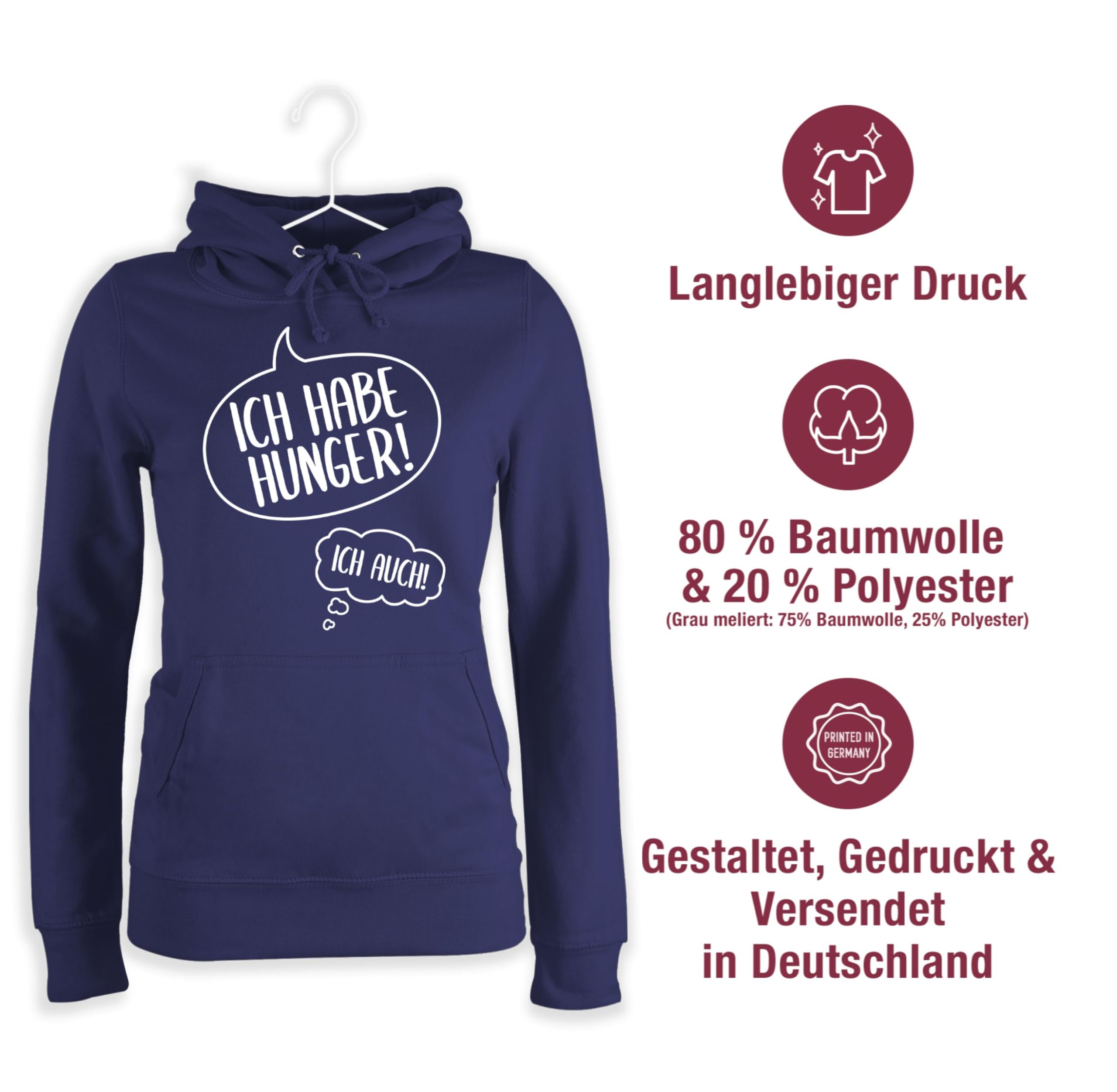 Shirtracer - Pullover Damen Hoodie Frauen - Schwangerschaft Kleidung Geschenk - Ich Habe Hunger