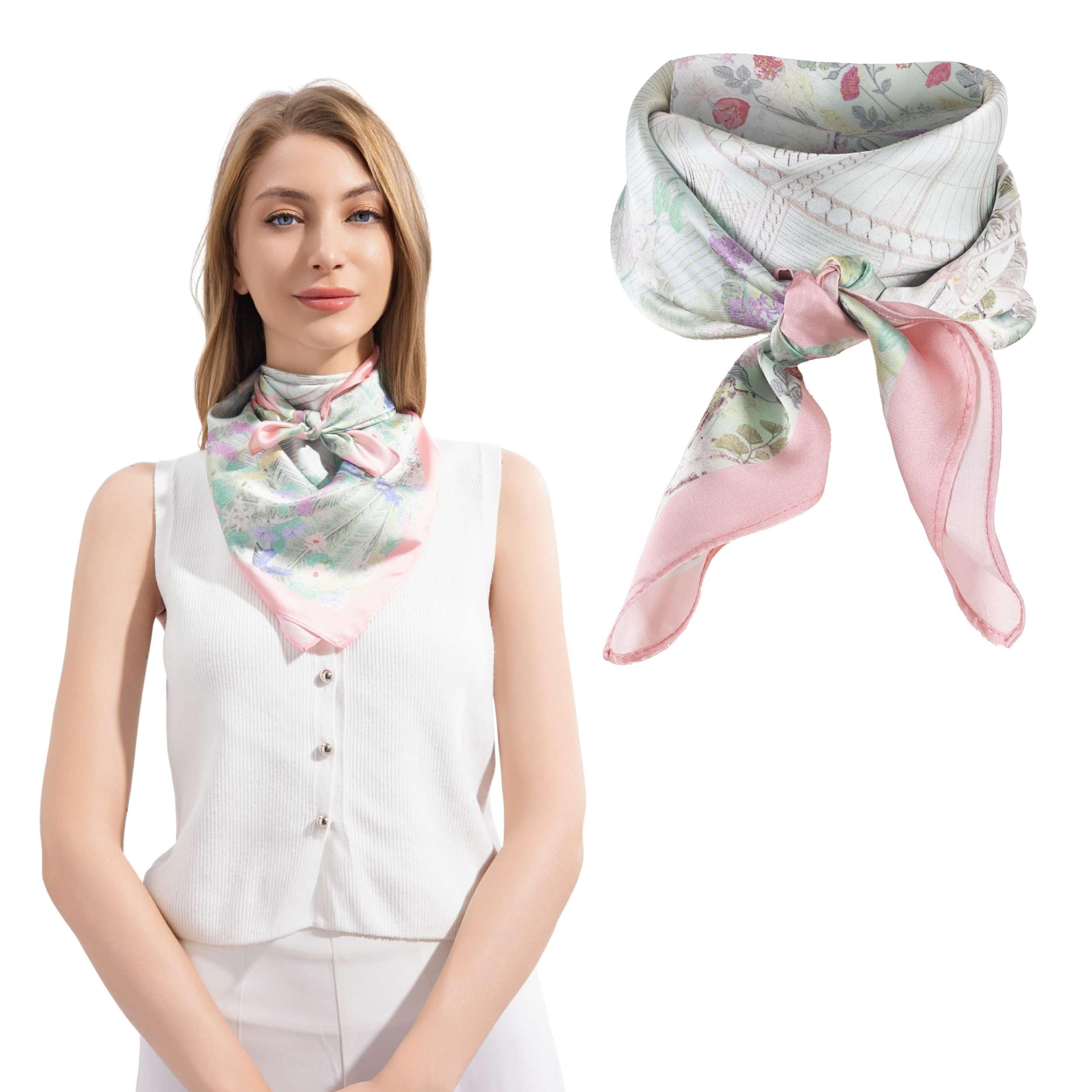 Sustainable Scarf Neck Scarf for Women, 27.5 x 27.5