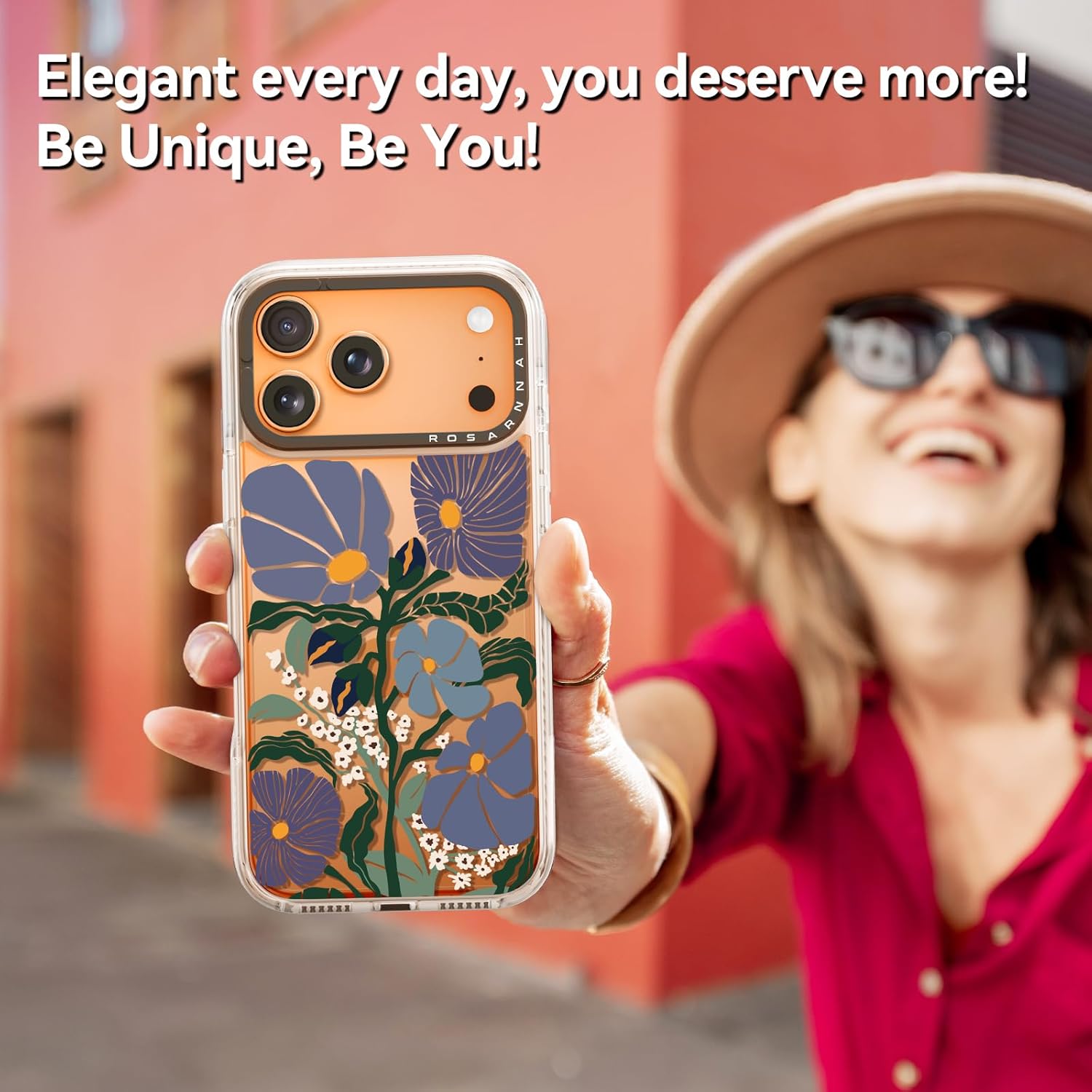 Rosarnnah for iPhone 17 Pro Case Cute - Durable Shockproof 6.6 ft Drop Impact Phone Case - Funny Passiflora Caerulea Design (6.3") Clear
