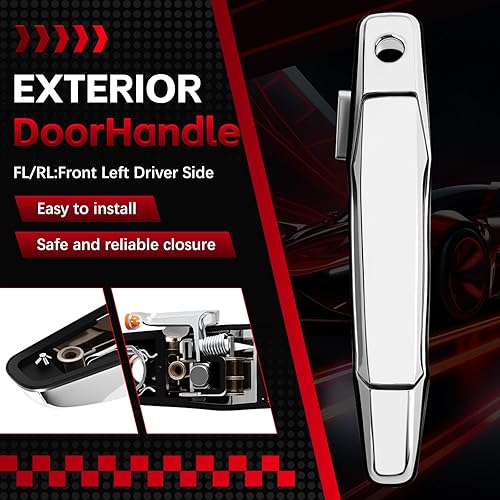 Miniatura 5 de FAERSI Manija de puerta exterior exterior para Chevy Avalanche Silverado Tahoe GMC Sierra, Yukon, Yukon XL, Cadillac Escalade, OE# 80546,