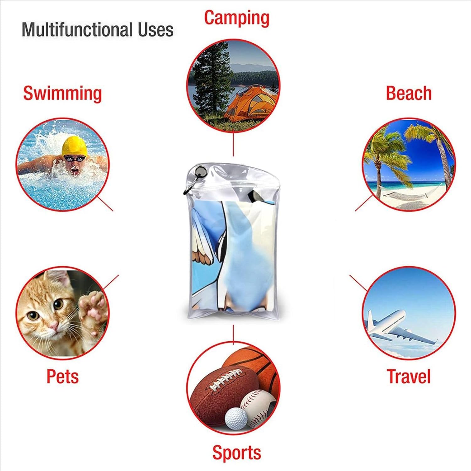 Seagulls in Flight Printed Microfiber Travel Towel,Camping Towel,Quick Dry,Soft Lightweight for Gym,Hiking,Yoga,Backpacking