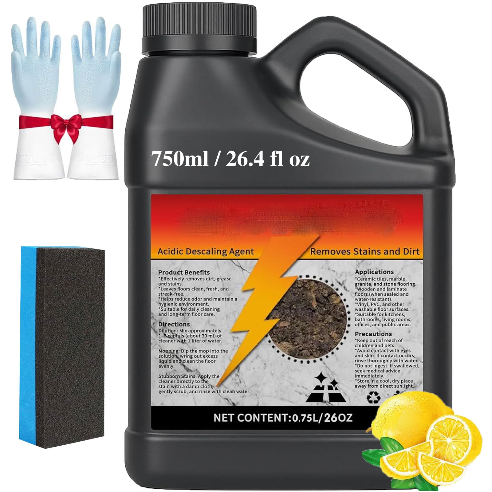 750ml Tile Cleaner, Stone and Tile Polishing Cleaner Removes Dirt, Heavy Duty Grout Cleaner