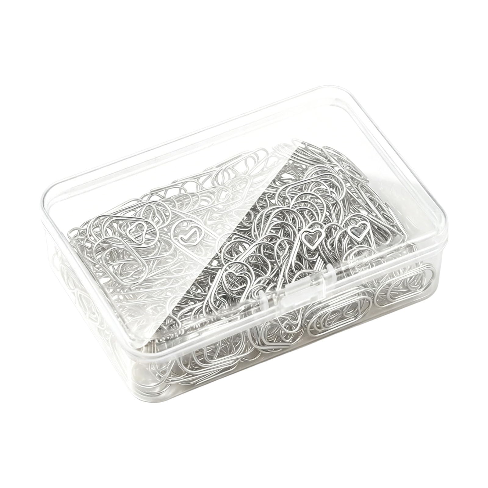 Tsophreniq Silver 200Pcs Romance Heart Paper Clip Ideal For Filing Scrapbooking And Gifts Giving Permanent Metal Clamps