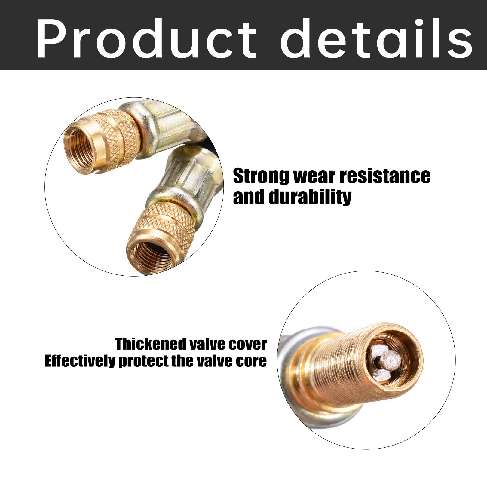 2 Stk Ventilverlängerung Autoventil Verlängerung,Reifenventilverlängerung 100mm,Flexible Tire Valve Extenders,Reifenventil Verlängerung Adapter,Gummi Reifen Ventilverlängerung für Auto Scooter Fahrrad - 3