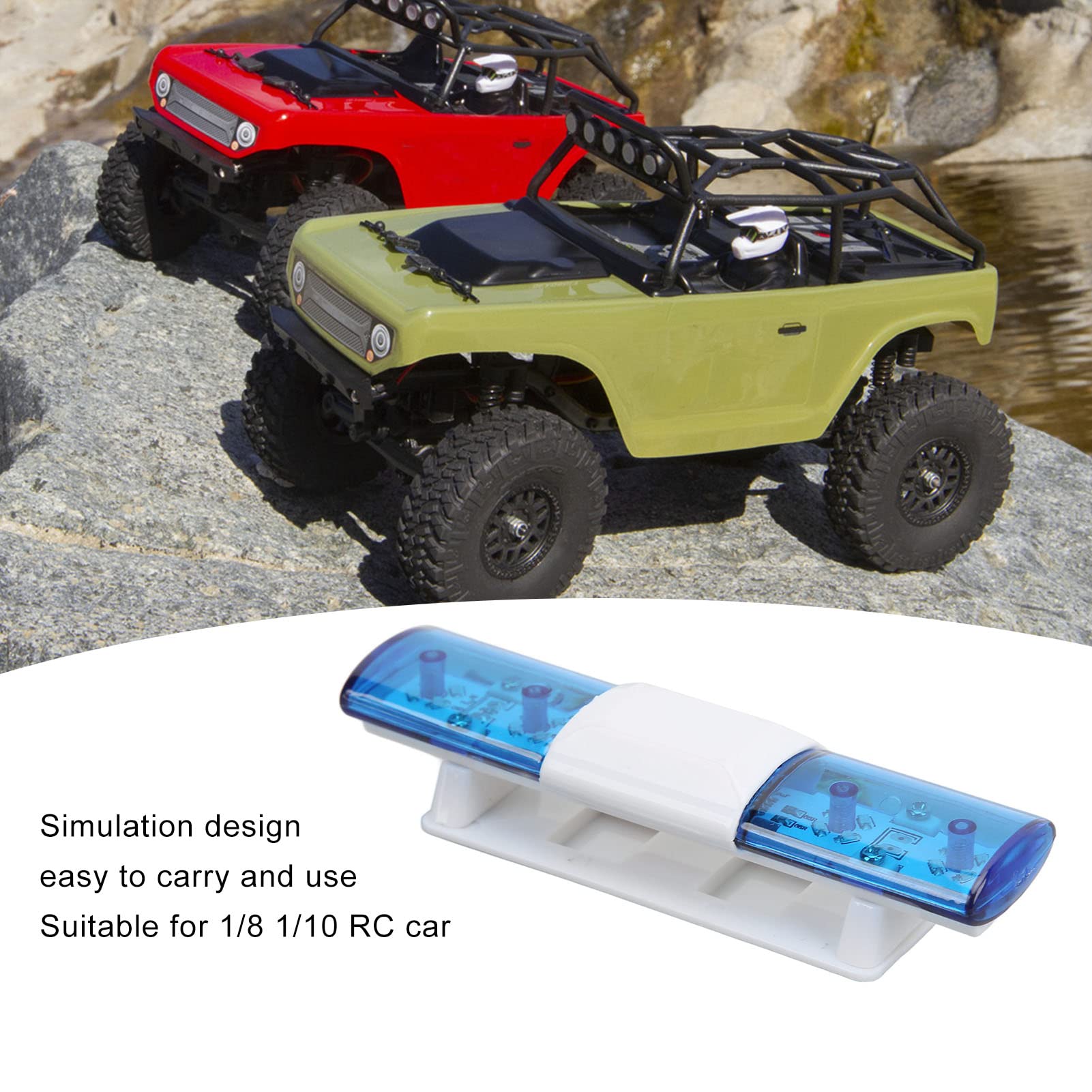 Kit Lumière LED RC 4 Modes Avec Flash Stroboscopique Pour Voitures 1/8 1/10 – Rouge/Bleu – Simulation Auto