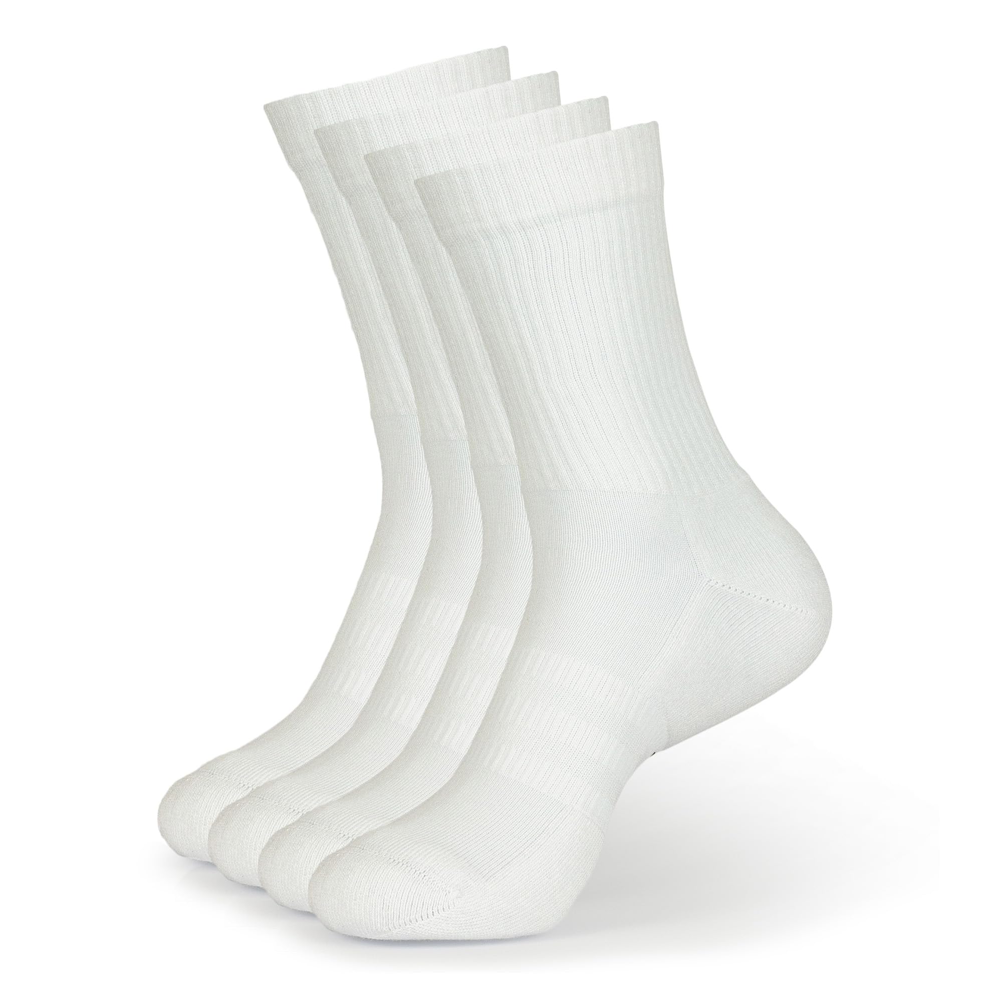 Geesy Bambus Tennissocken Herren Damen - Weiß, Atmungsaktiv, Geruchshemmend, Premium Sportsocken mit Flachnaht & Leichter Kompression