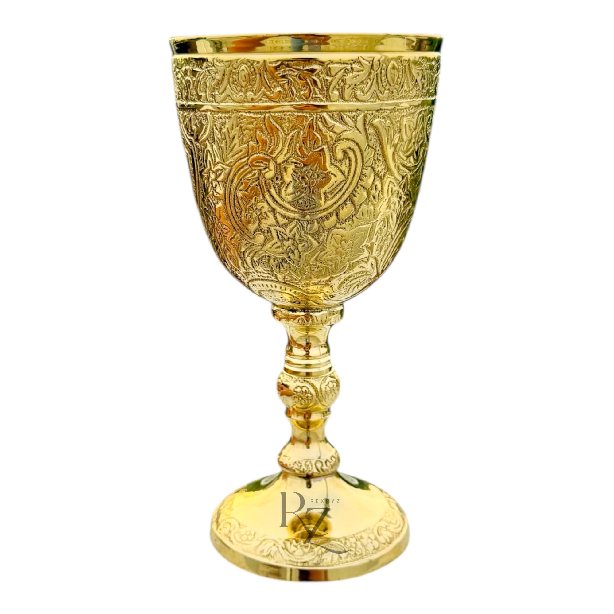 Copa de cáliz de latón medieval, copa de vino dorada vintage, copa romana de estilo renacentista del rey Arturo, copa de vino para beber – Regalo medieval renacentista. 1 pieza
