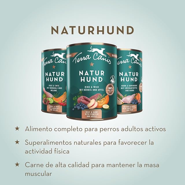 Foto 2 de 5 de Terra Canis Pavo y Pato con brócoli, Naturhund Comida para Perros, 800g