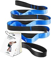 Trideer Non-Elastic Stretching Strap with Loops & Guidebook - Durable Nylon Yoga Strap for PT, Flexibility, Hamstring Stretches & Recovery