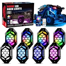 AUDEXEN 8 Pods RGBW LED Rock Lights Kit - with Brake Light & Turn Signals, Underglow Multicolor Neon Light Pod Compatible with Truck 4X4 Off-Road for Jeep UTV ATV RZR SUV Accessories