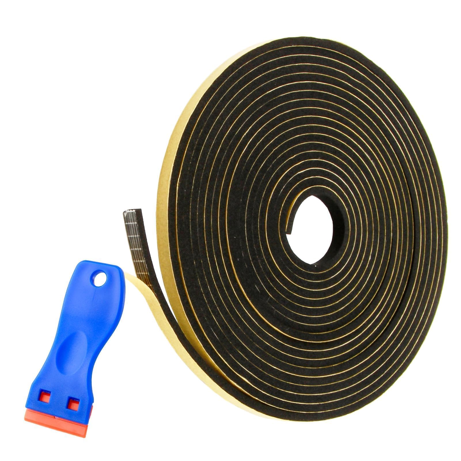 Ceranfeld Dichtungsband, 5m Dichtband für Kochfeld mit kleinem Schaber, 6mm x 3mmx 5m Hitzebeständiges Montageband für Ceranfeld, Kochfeld und Einbauspülen Elektroherde, zuverlässige Abdichtung