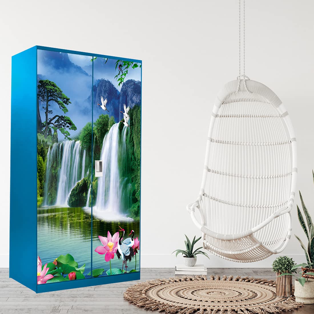 Decor1ders Self Adhesive Almirah Stickers | Almirah Door Wallpapers & Wall Stickers (MountainWaterFallAlmira) Extra Large (213x99cm) Home Wardrobe Doors Stickers for Your Almira (B0CTYBW1X6) Amazon Price History, Amazon Price Tracker
