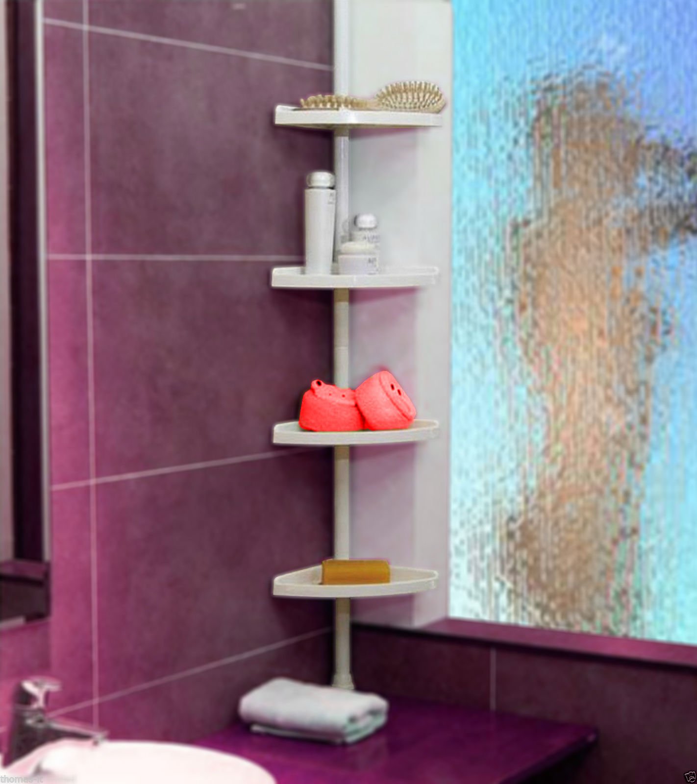 Keraiz Stella Telescopic Shower Shelf caddy bathroom corner storage