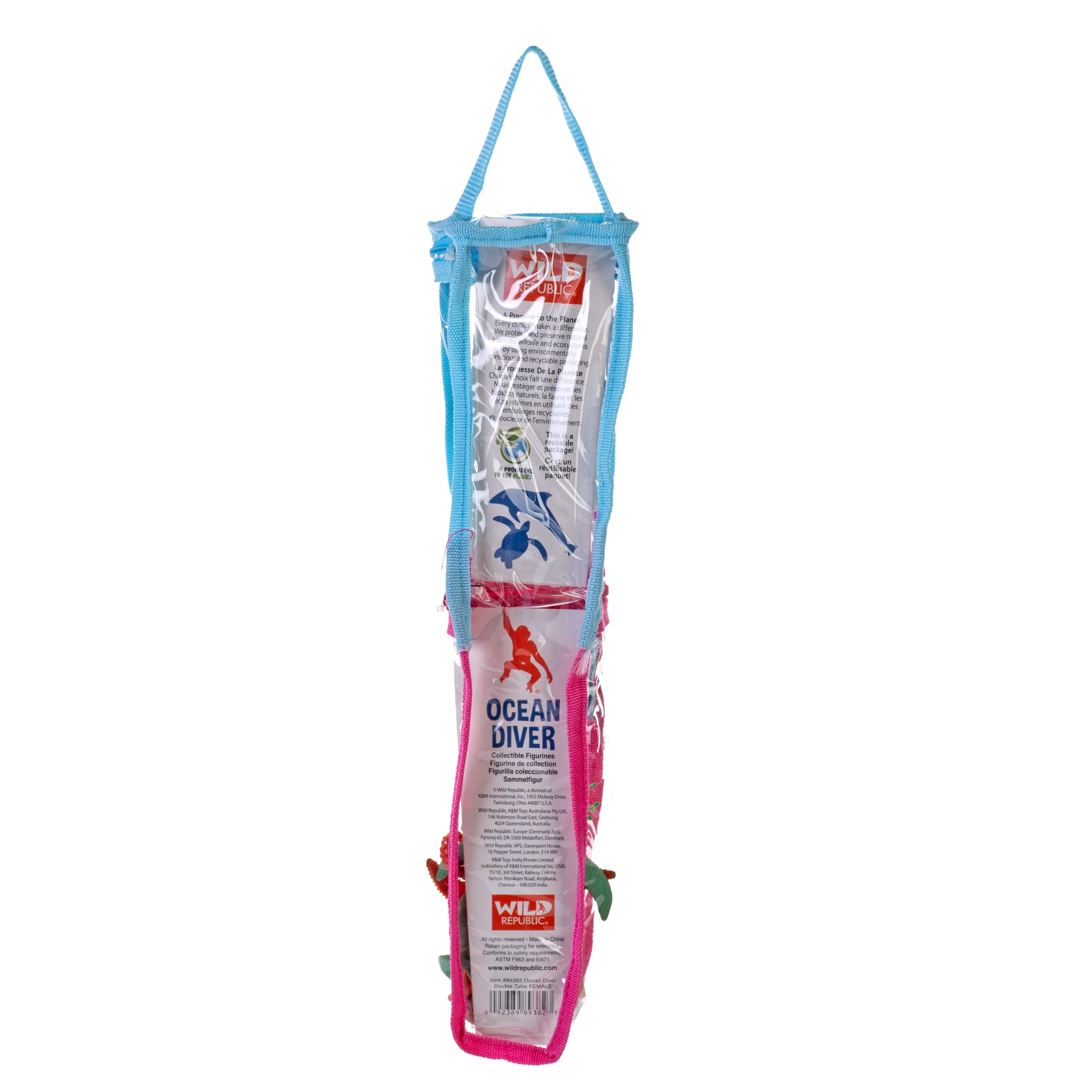 Wild Republic Figur Tube, Tierfiguren, Doppeltrommel, 7 Arten von Ozean, Miniaturtiere, Kinder, Figuren zum Sammeln, Super für interaktives Spielen