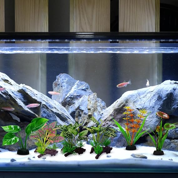 6Pcs Reptile Plants Set, Artificial Vivarium Decoration for Terrariums, Essential Tortoise Accessories and Reptile Accessories for Natural Habitat﻿