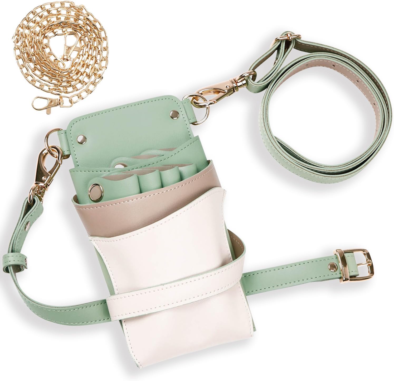 手染めブラウン、 ハラコダルメシアンの大容量シザーケース 手染めブラウン、 ハラコダルメシアンの大容量シザーケース