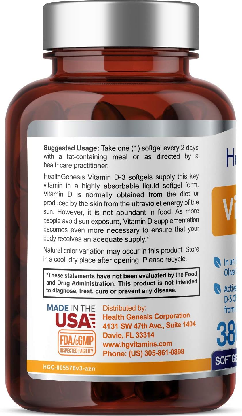 Vitamin D-3 10000 IU 380 Softgels - High-Potency in Extra Virgin Olive Oil Non-GMO Soy-Free Supports Strong Bones Immune Health