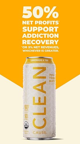 Miniatura 6 de CLEAN Cause Lemonade & Tea USDA Té orgánico de yerba mate (latas de 15.5 onzas, paquete de 12 cajas) sin gas, 160 mg de cafeína