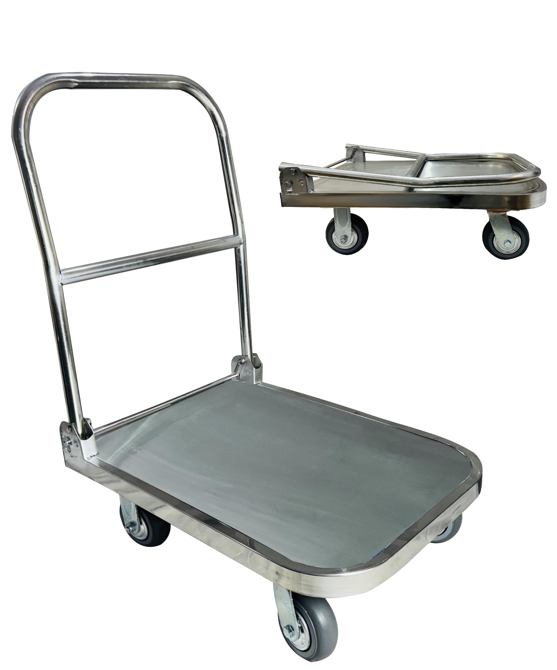 Welbuilt 300 Kg Capacity Stainless Steel Foldable Platform Trolley with 360 Degree Swivel Wheels (B0D4LH599V) Amazon Price History, Amazon Price Tracker