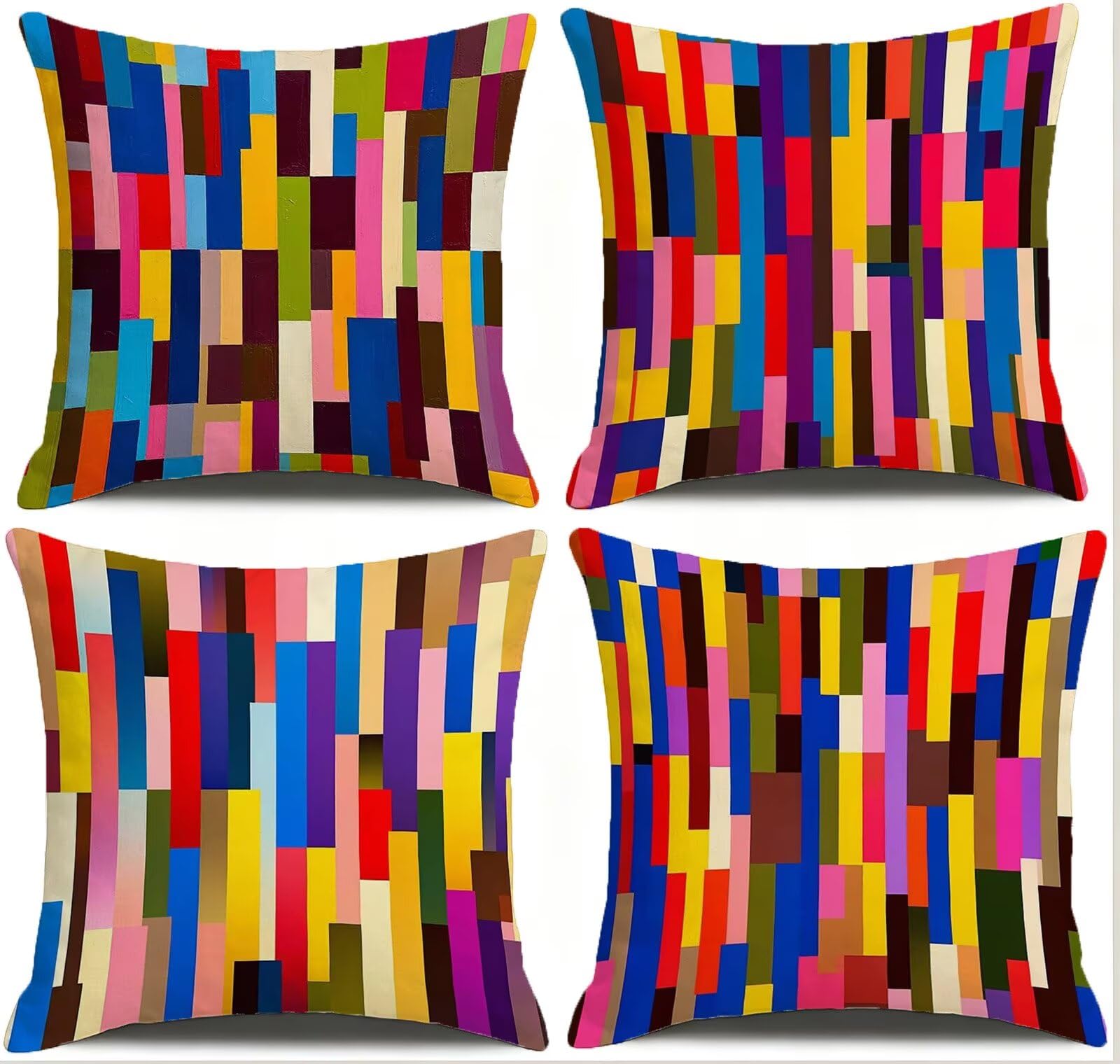 Colorato Federe Cuscini Divano 40x40cm, Cuscini da Esterno, Cod-111 | Velour Copricuscini Decorativi Letto Arredo, per Letto, Soggiorno, Giardino, Esterno, Casa Decorazione Set di 4 Linea