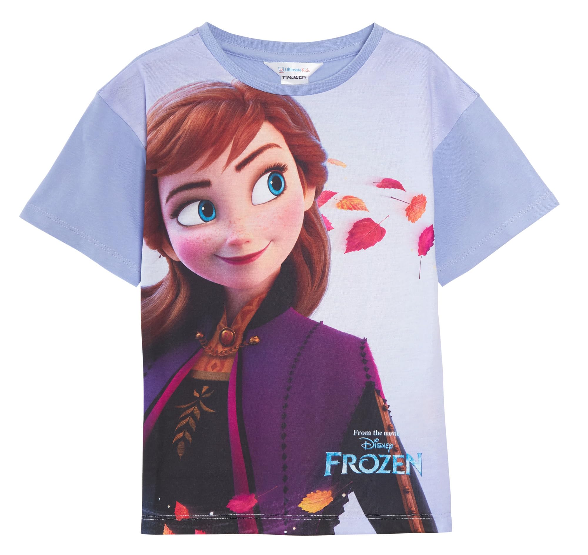 Disney Confezione da 3 magliette di Frozen, per bambini, con Elsa e Anna, in cotone, idea regalo