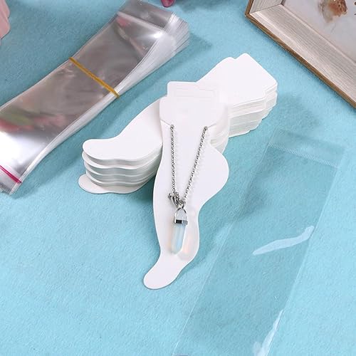 Miniatura 7 de 100 unidsset tobillera tarjeta de visualización de papel kraft cadenas de pie titular de etiquetas DIY tobillera en blanco tarjetas joyería piezas