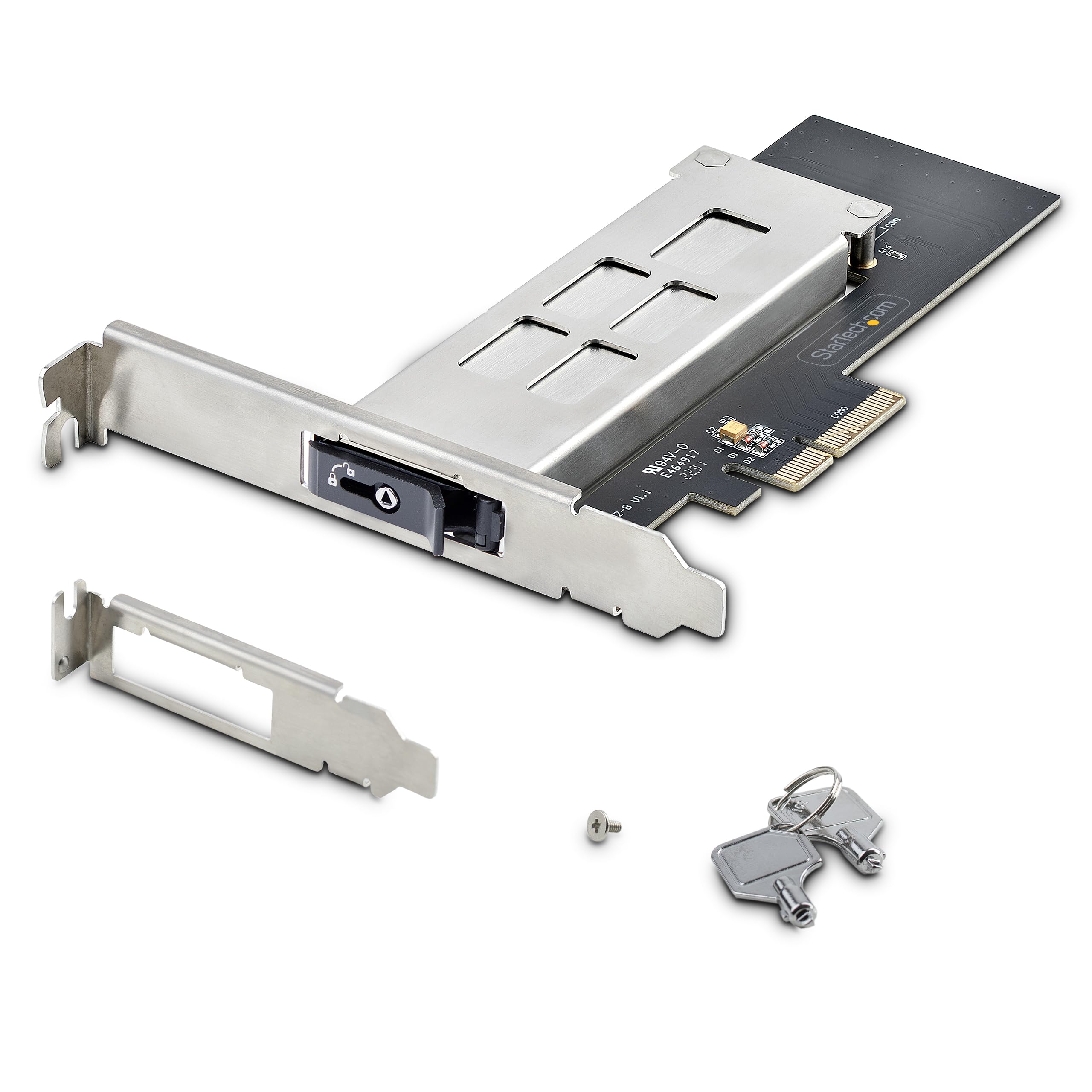 StarTech.com Rack rimovibile per SSD M.2 NVMe a PCIe x4 / Backplane mobile per slot di espansione PCI Express, Installazione senza attrezzi, Alloggiamento PCIe 4.0/3.0 Hot-Swap, Blocco a chiave (M.2