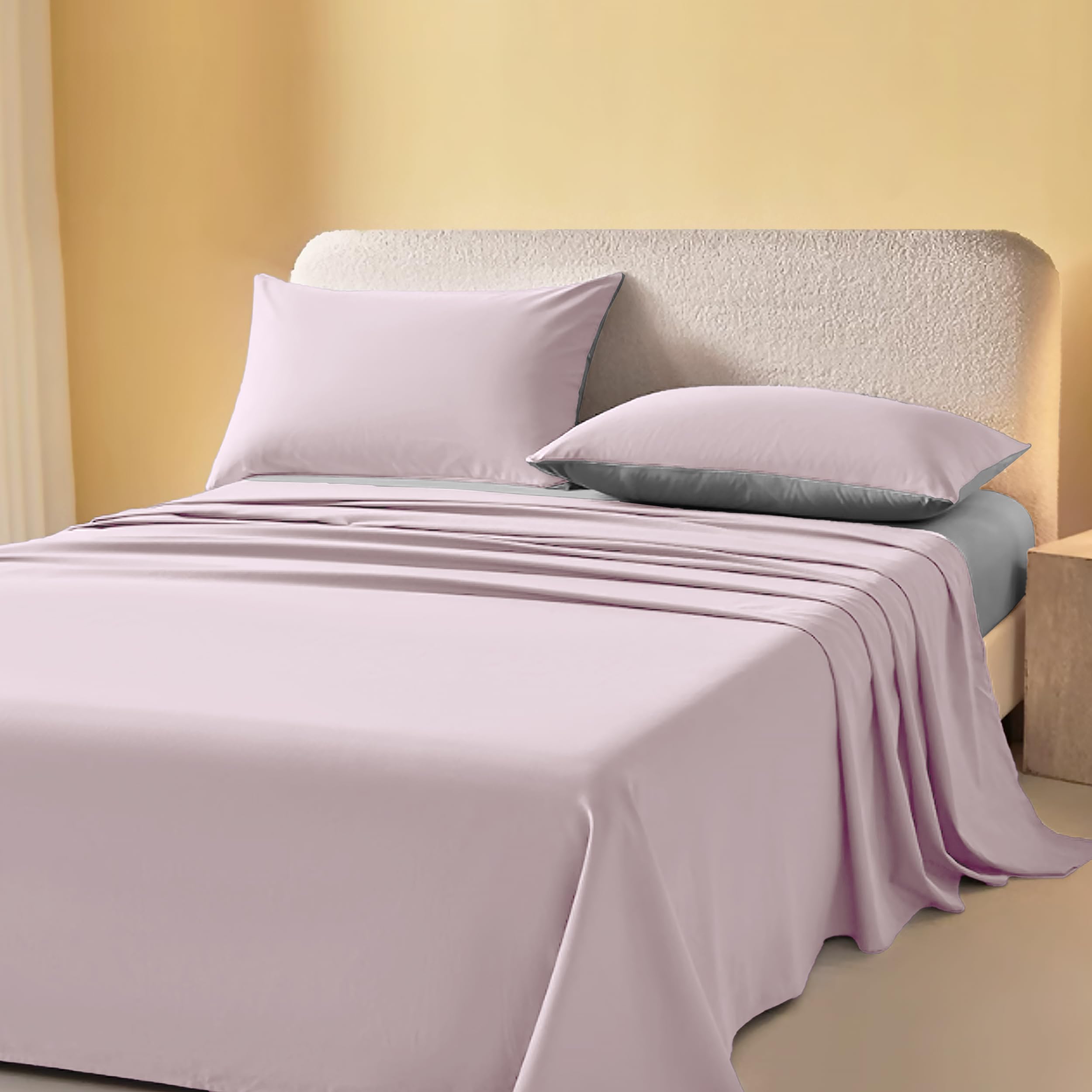 BESCH Juego de Sabanas 4 Piezas 135x190 para Cama de 135 - Sábanas Bajera Ajustable + Encimera y 2 Fundas de Almohada 45x90cm Tacto Extra Suave No Hace Bolitas (Rosa)