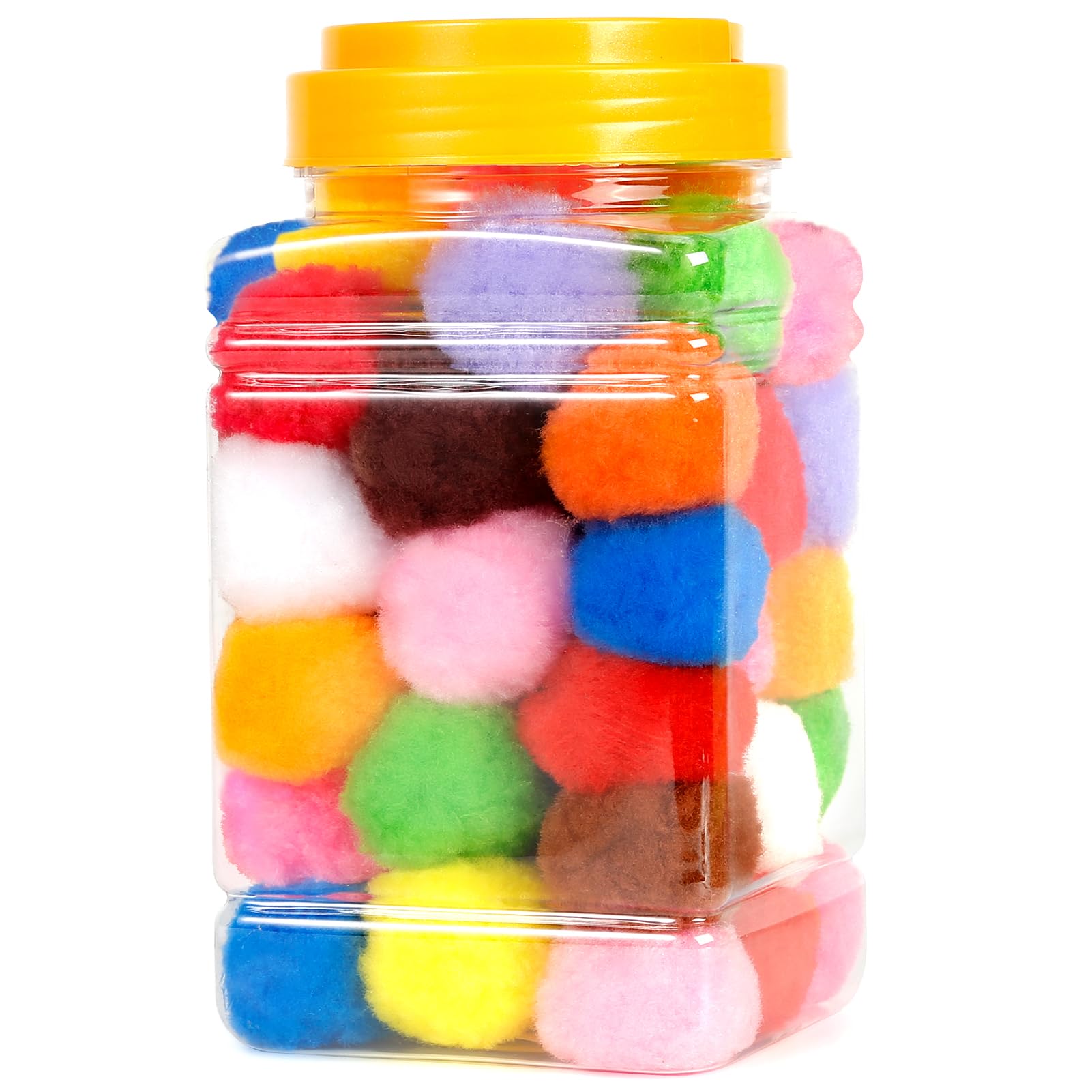 Caydo 100 Pieces 1.5 Inch Pom Poms 15 Colors Large Pompom Balls for Crafts for Kids DIY Art Creative Decoration